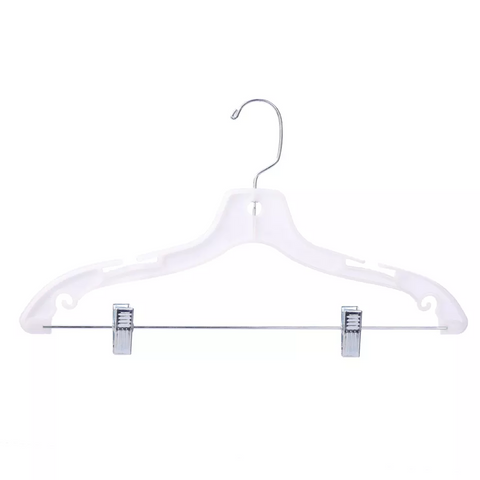 Sinfoo White Plastic Standard Dress Trouser Suit Skirt Clips Hangers - Sinfoo White Plastic Standard Dress Trouser Suit Skirt Clips Hangers