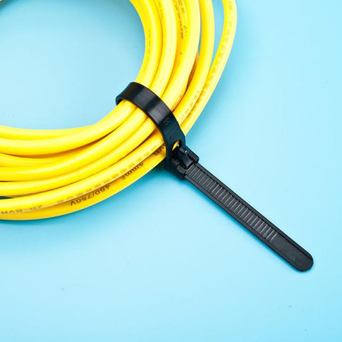  - Sinfoo Eco Friendly Black Self-locking Releasable Nylon 66 Reusable Cable Ties