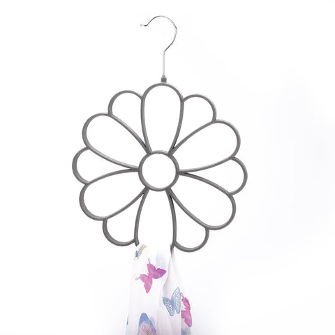  - Sinfoo Flower Shape Space Saving Grey Velvet Hanger