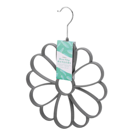  - Sinfoo Flower Shape Space Saving Grey Velvet Hanger
