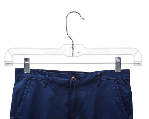 use the plastic pant hanger to hang trousers